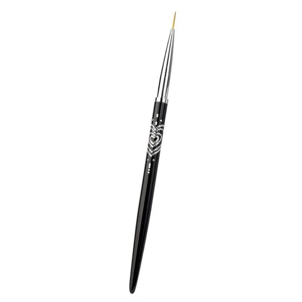 Metal Handle Nail Eyeliner Brushes 7mm/9mm/11mm Thin Design UV Gel Painting Brush Black Color Nail Art Design Brush Zpaxo