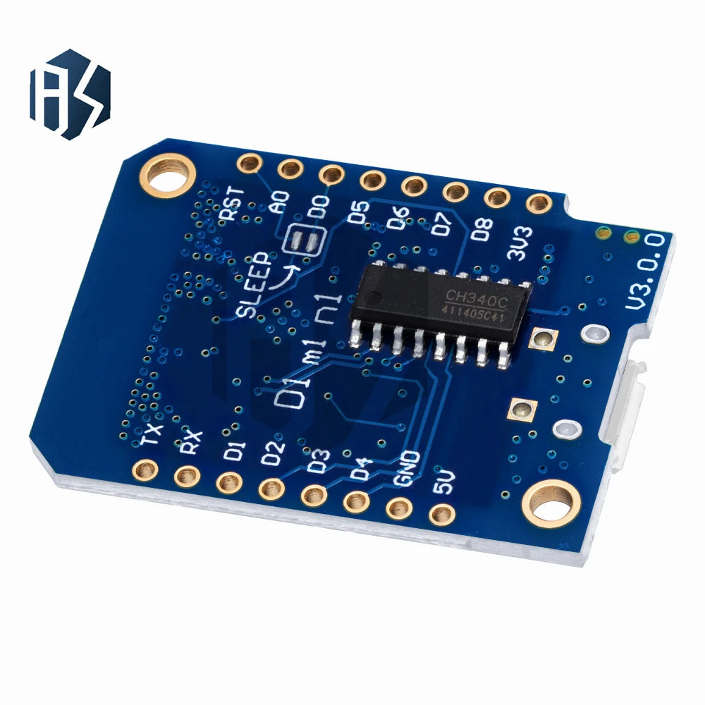 for Wemos D1 Mini V3.0.0 ESP8266 Development Board – WiFi IoT Module with CH340 USB, 4MB Flash for Arduino Zpaxo