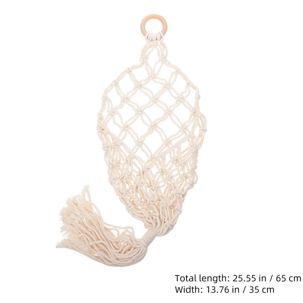 Modern Minimalist Cotton Rope Hanging Basket Woven Decorative Storage