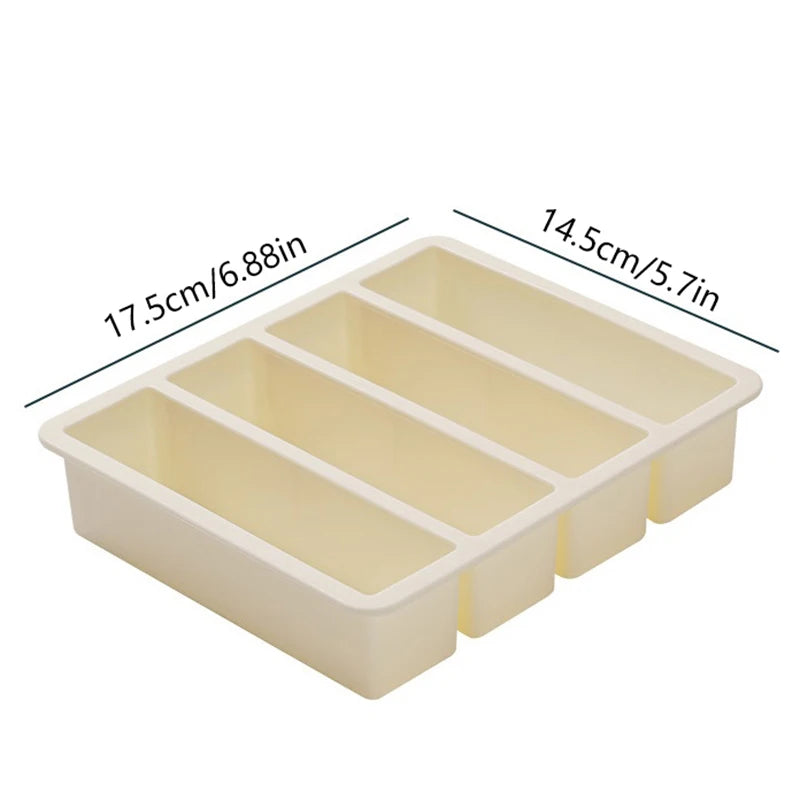 Ice Cream Mold 4 Grids Giant Storage Food Meal Sauce Lid Silicone Zpaxo