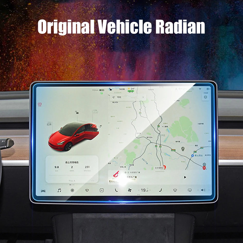 Matte HD Film Protection For Tesla Model 3/Y 2021 Anti Glare Anti-fingerprint Center Control Tempered Glass Screen Protector Zpaxo