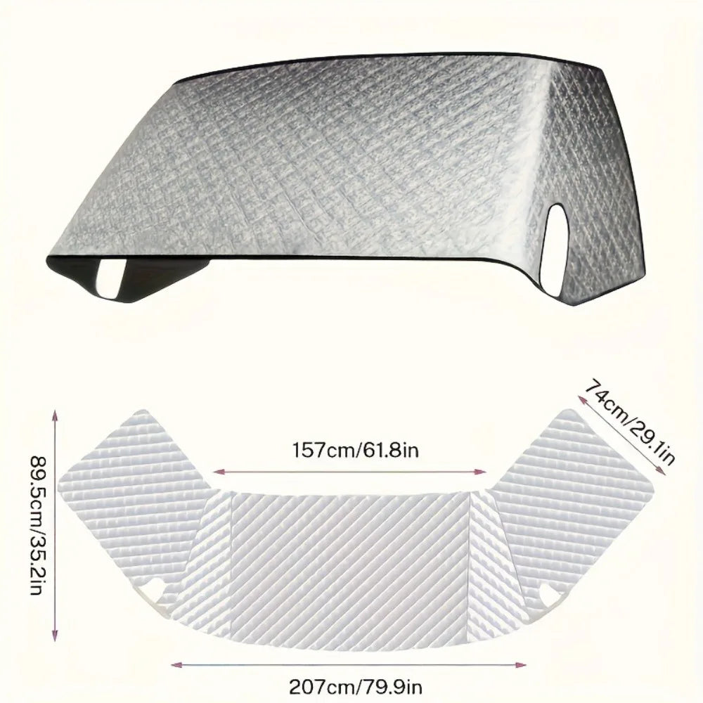 Protector Magnetic Windshield Cover 4 Layers Waterproof Sunshade Zpaxo Silver