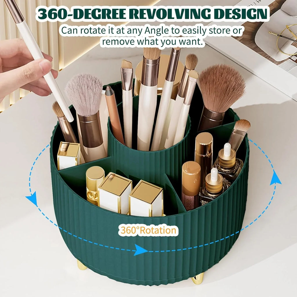 5-Slot 360° Rotating Makeup Brush Holder & Desk Organizer Makeup Brush Organizer Zpaxo