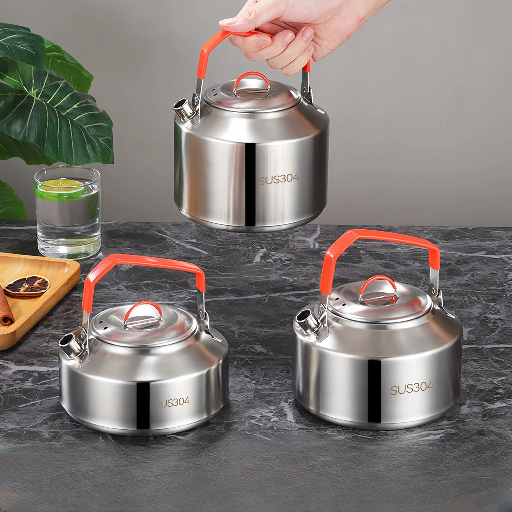 Stainless Steel Camping Kettle Portable Outdoor Picnic Teapot Durable Hiking Water Pot Reusable Coffee Kettle for Backpacking Zpaxo
