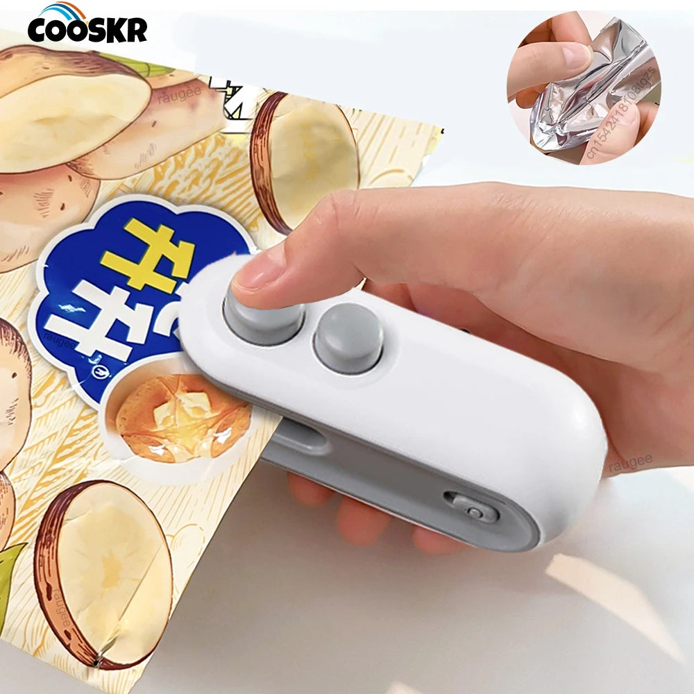 2in1 Mini Heat Bag Sealing Machine Food Package Sealer Plastic