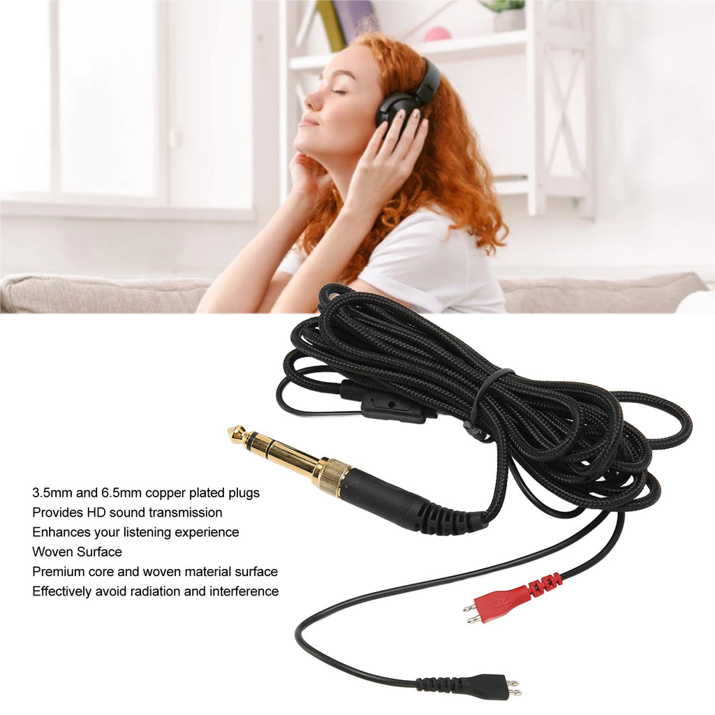 9.8ft Replacement Headphone Cable Woven Wire Compatible for Sennheiser HD25 560 540 480 430 HD Headphones Zpaxo