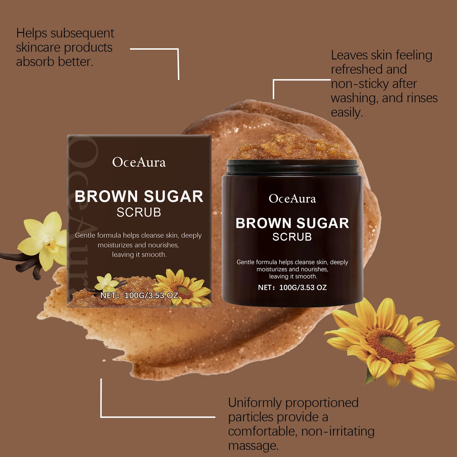 Brown Sugar Body Scrub Clean Skin Exfoliate Nourish Epidermis Improve Roughness Brightening Shrink Pores Body Care Scrub Zpaxo