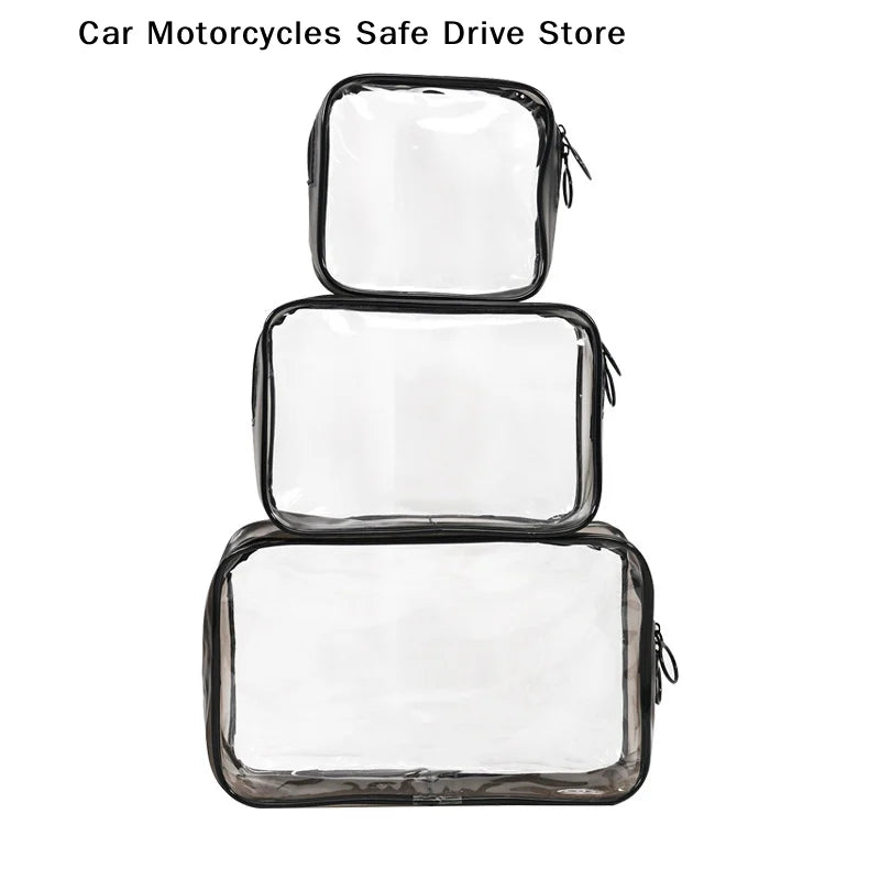 Waterproof Zippered Toy Storage Bag Transparent PVC Travel Pouch Sand