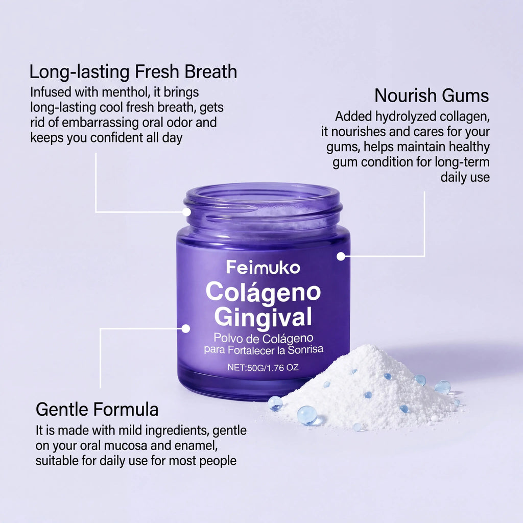 Collagen Fresh Breath Powder Brightening Tooth Care Polish Mild Cleaning Collagen Toothpaste Alternative Daily Gel for Women 50g Zpaxo