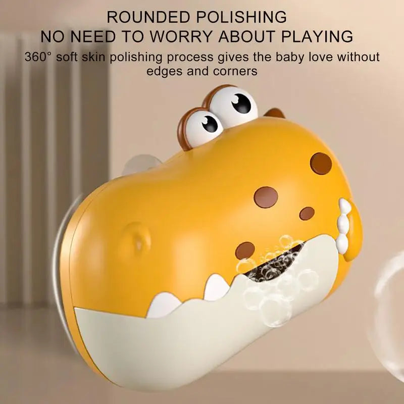 Bath Bubble Maker Electric Music Dinosaur Shape Bubble Machine With Suction Cup Children Bathing Companion For Age 3 Automatic Zpaxo