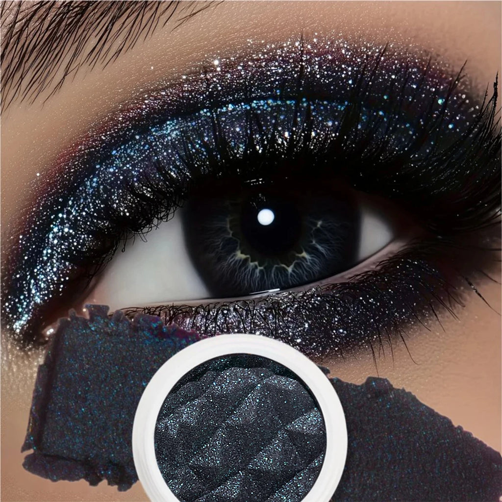 Monochrome broken tile eyeshadow - Waterproof glitter highlighter, facial highlighter eyeshadow palette, diamond eyeshadow Zpaxo