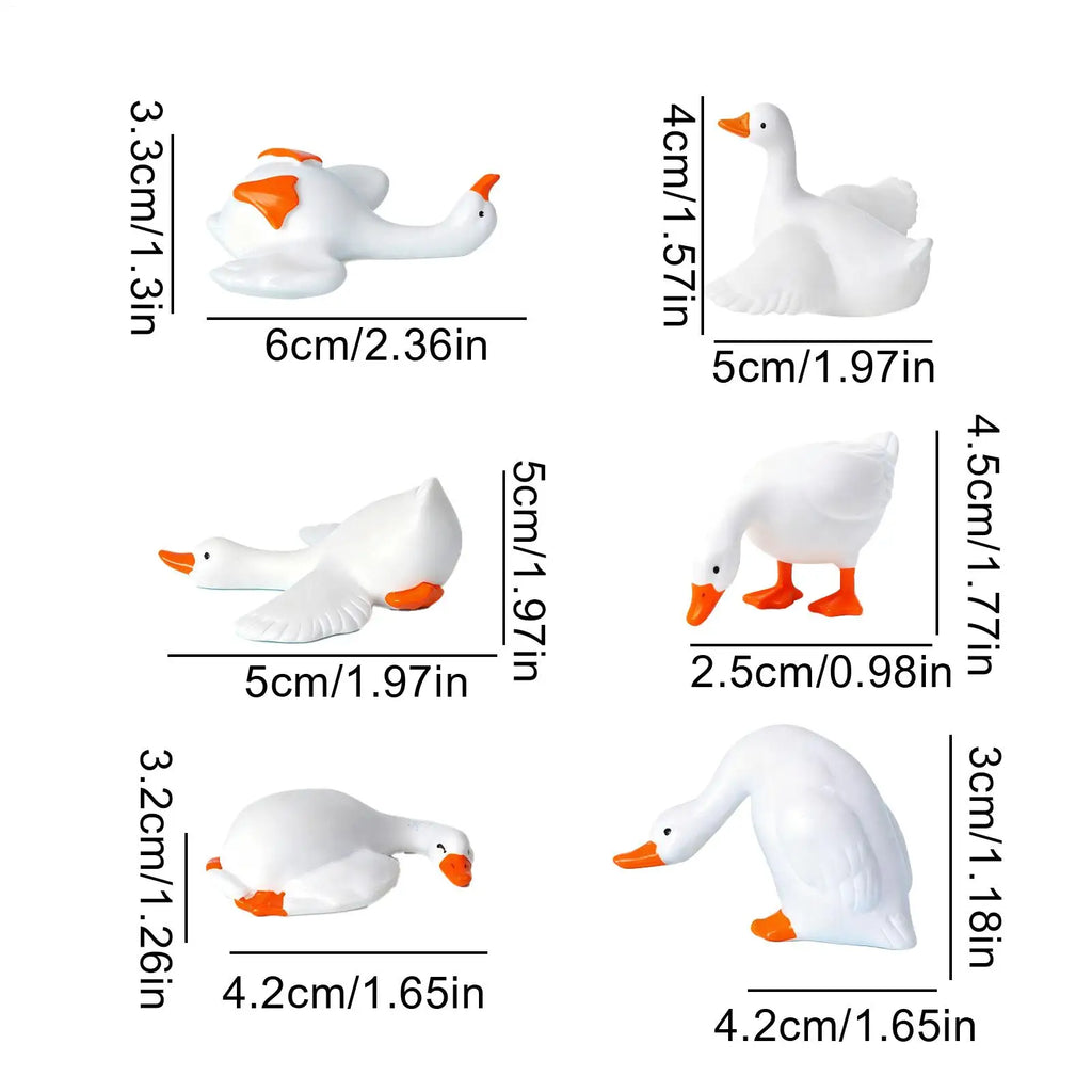 Dashboard Figurines 6 Geese Car Interior Statue Decor Desktop