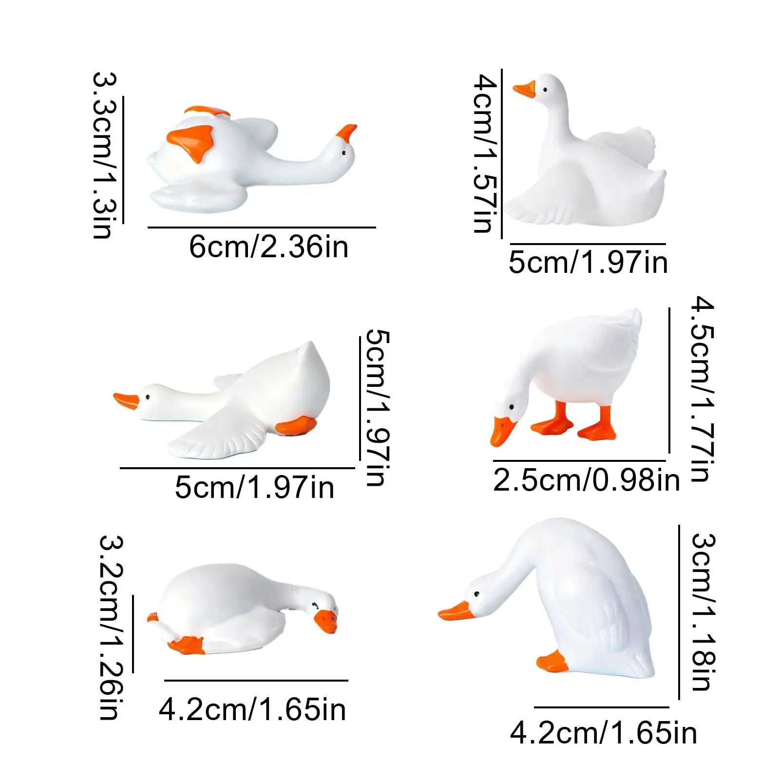Dashboard Figurines 6 Geese Car Interior Statue Decor Desktop