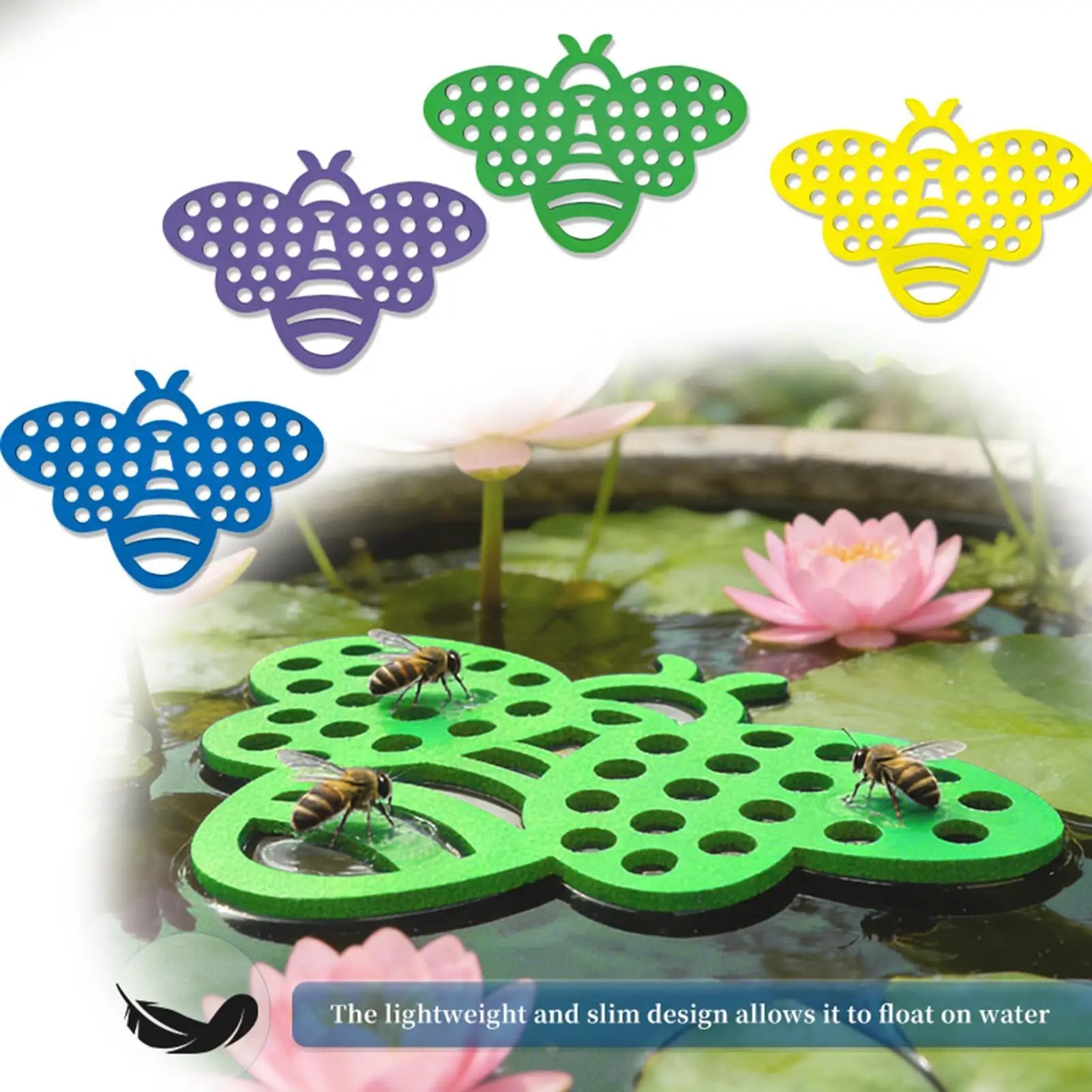 4-Pack Floating Bee Island Waterer – Anti-Drowning Bee Drinker Bee Waterer Station Zpaxo