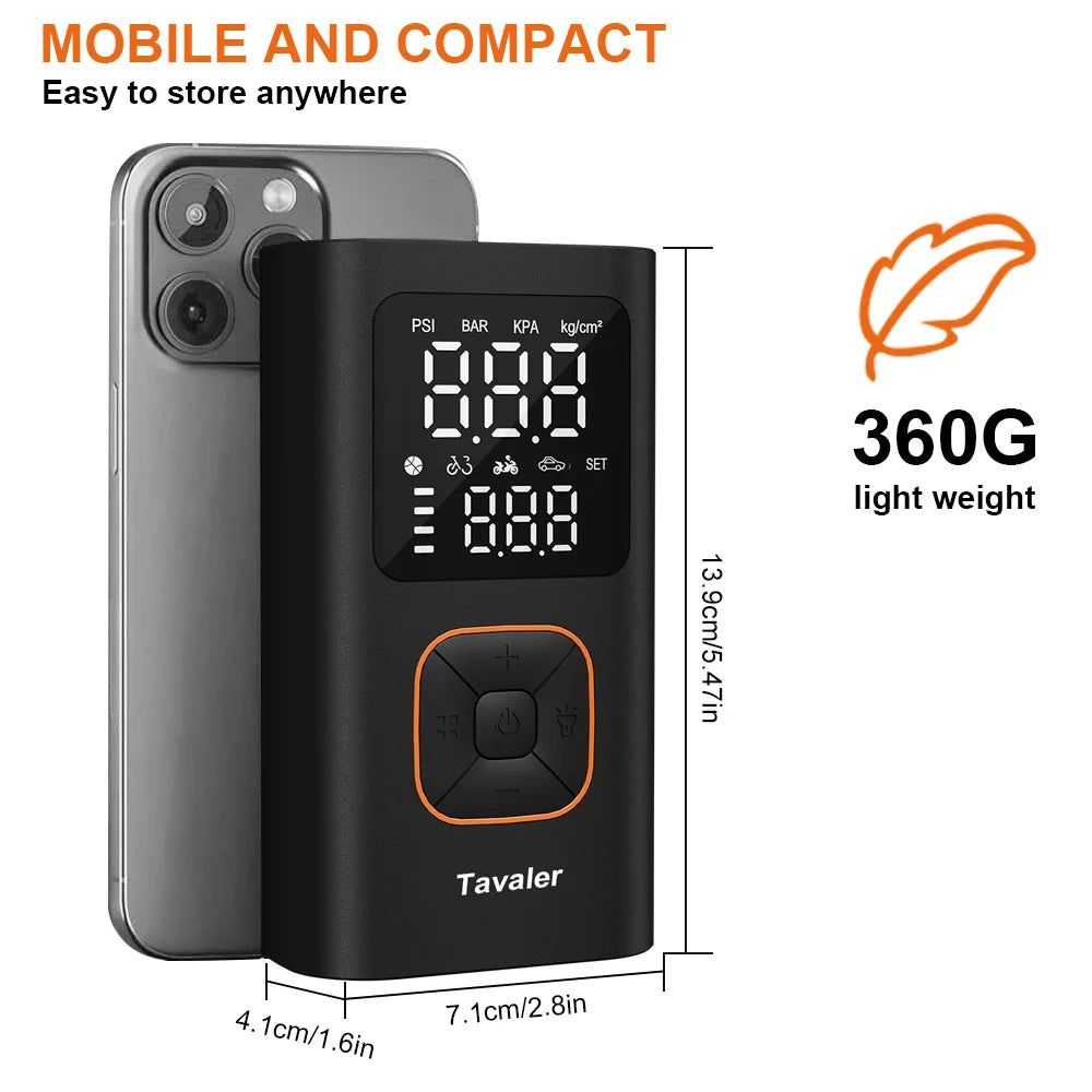 New 150PSI Portable Air Injector Bicycle Tire Inflator Bike Motorcycle Electric Air Pump Car Compressor Ball Bicycle Accessories Zpaxo