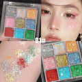 9Color Glitter Eyeshadow Palette Pearly Eyeshadow Palette Makeup Korean Charming Eye Glitter Palette Shiny Eye Shadow Pigments Zpaxo 01