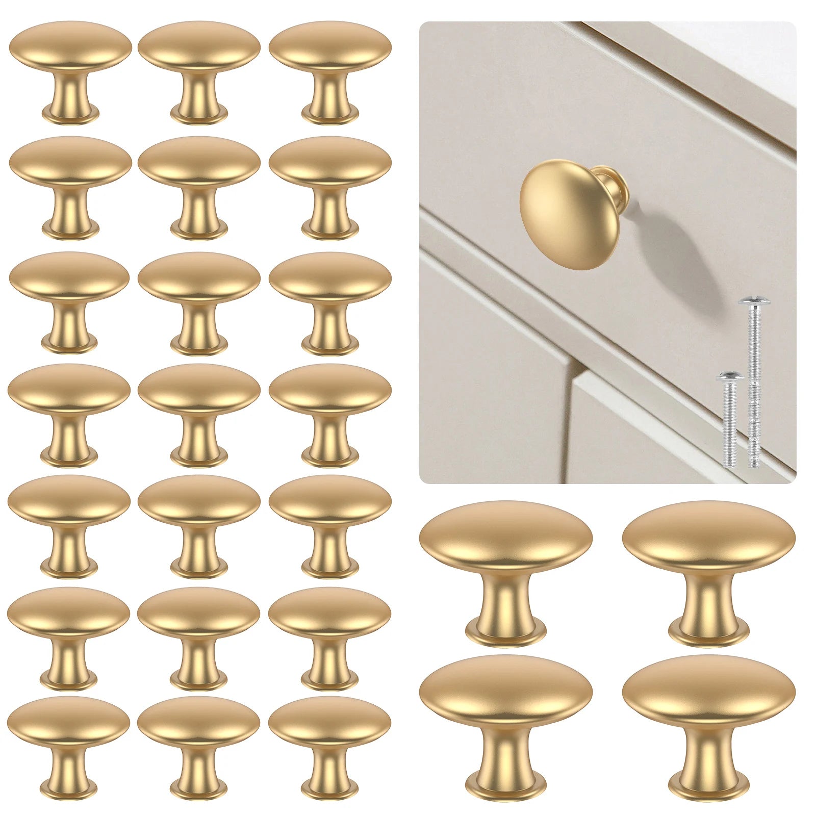 25Pcs Drawer Knob Set Zinc Alloy Cabinet Handles Rustproof Gold Dresser Knobs Decorative Drawer Pull Handle Furniture Hardware Zpaxo
