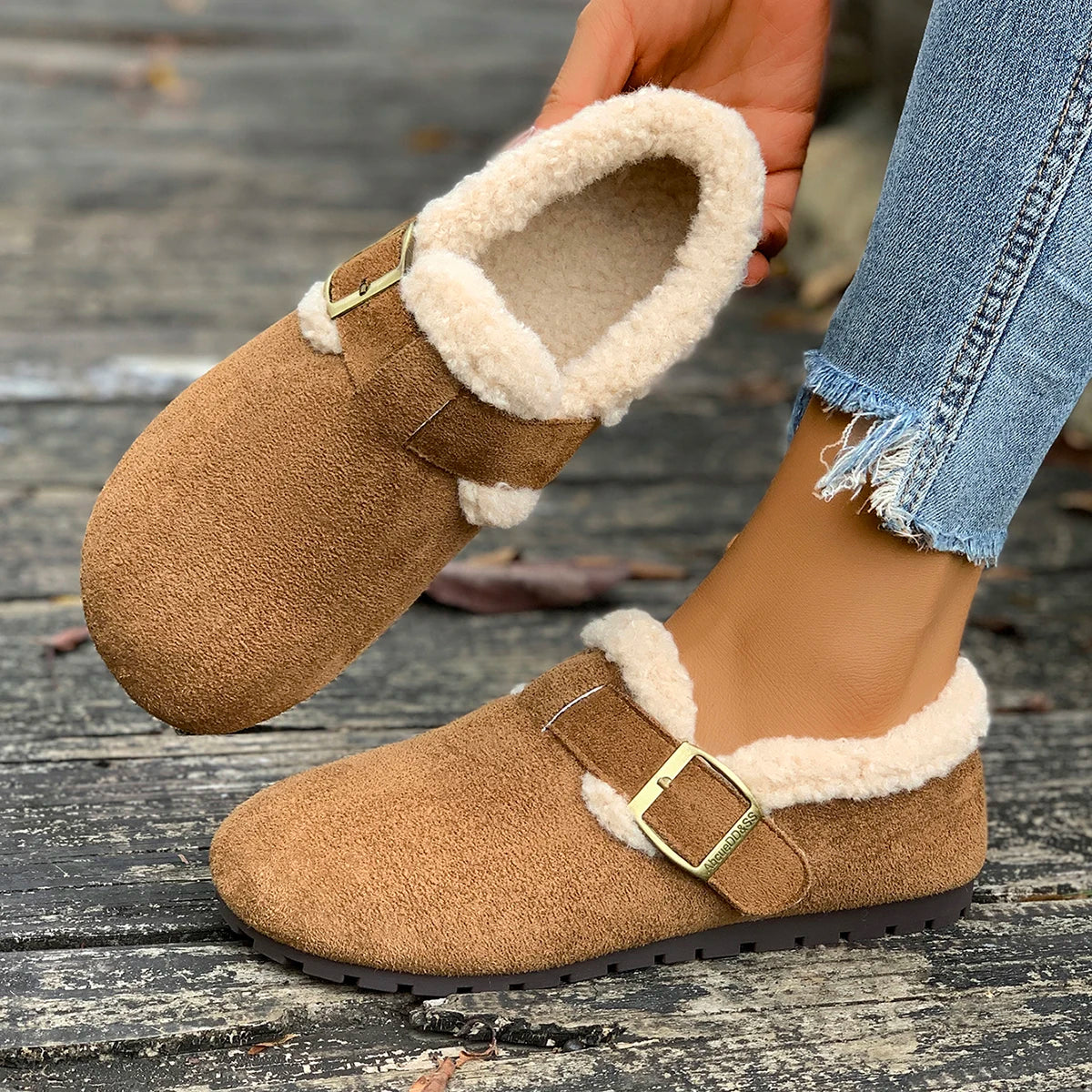 2025 New Women Ankle Boots Plush Warm Fashion Snow Boots Thickened Fluff Designer Women Shoes Trend Winter Flat Shoes Women Zpaxo