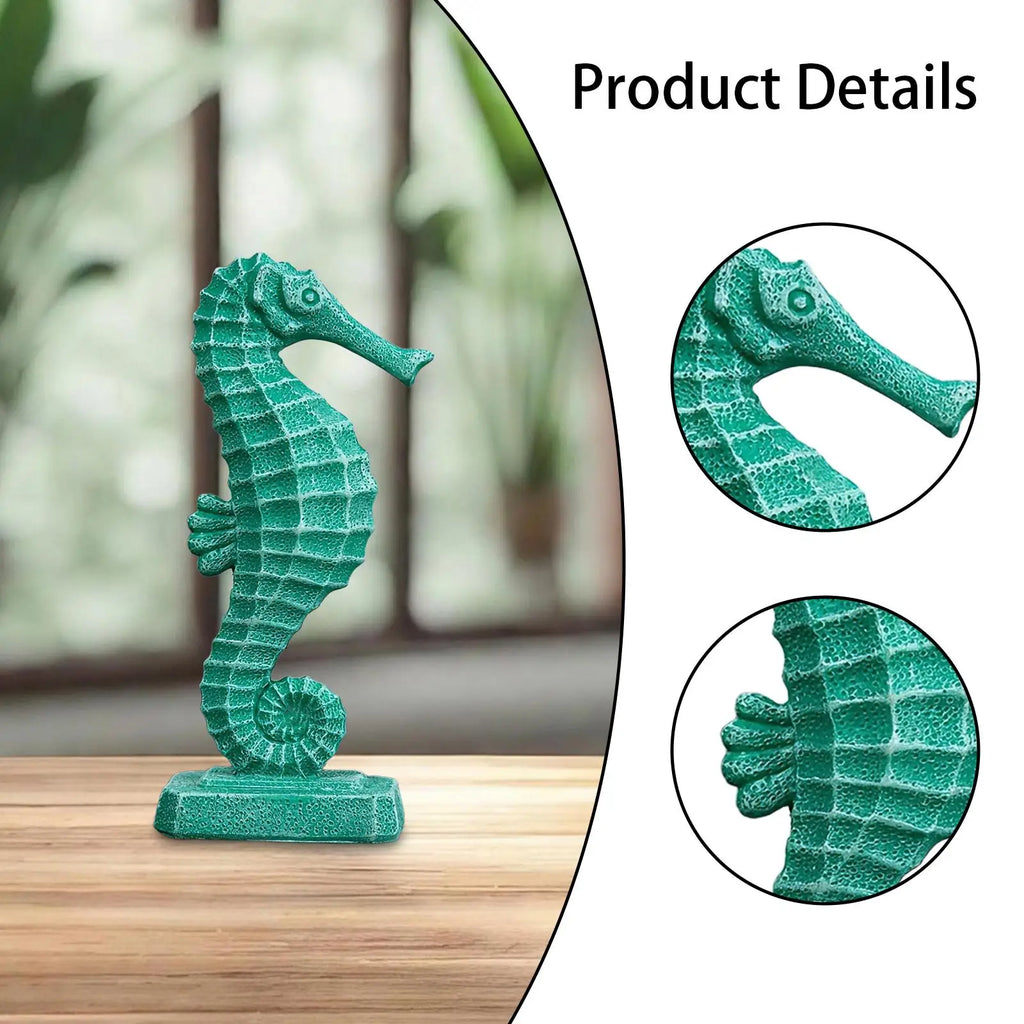 1Pc Seahorse Figurine Craft Figurine Home Art Modern Gift Collection Detailed Sea Horse Statue Ocean Sculpture Seahorse Ornament Zpaxo