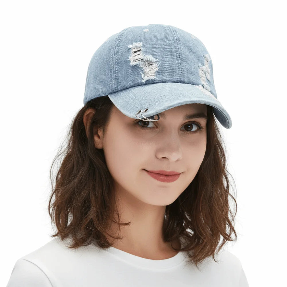 Fashion Adjustable Denim Baseball Cap Sun Protection Solid Color Sun Visor Hat Korean Peaked Caps Men Zpaxo