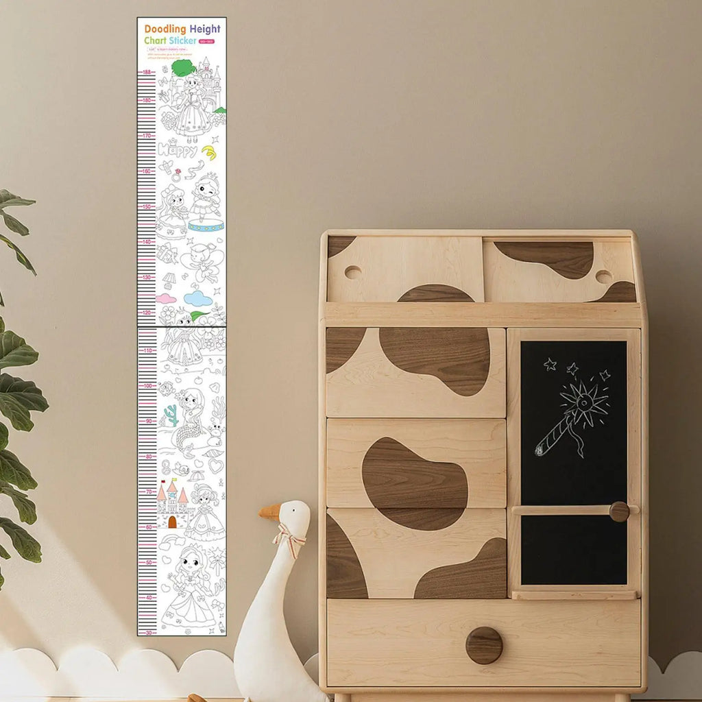 Height Chart For Kids Doodling Height Ruler Decorative Growth Wall Sticker For Nursery Kids Bedroom Classroom Playroom Zpaxo