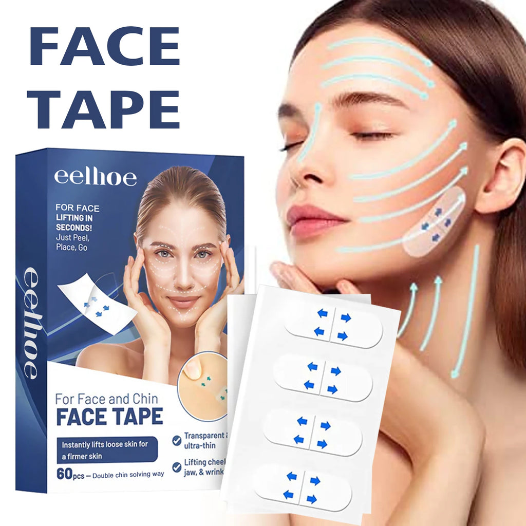 60Pcs V Lift Face Sticker Invisible Makeup Adhesive Lift Face Tape Slim Patch Breathable Sticker Lifting Tighten Chin Zpaxo
