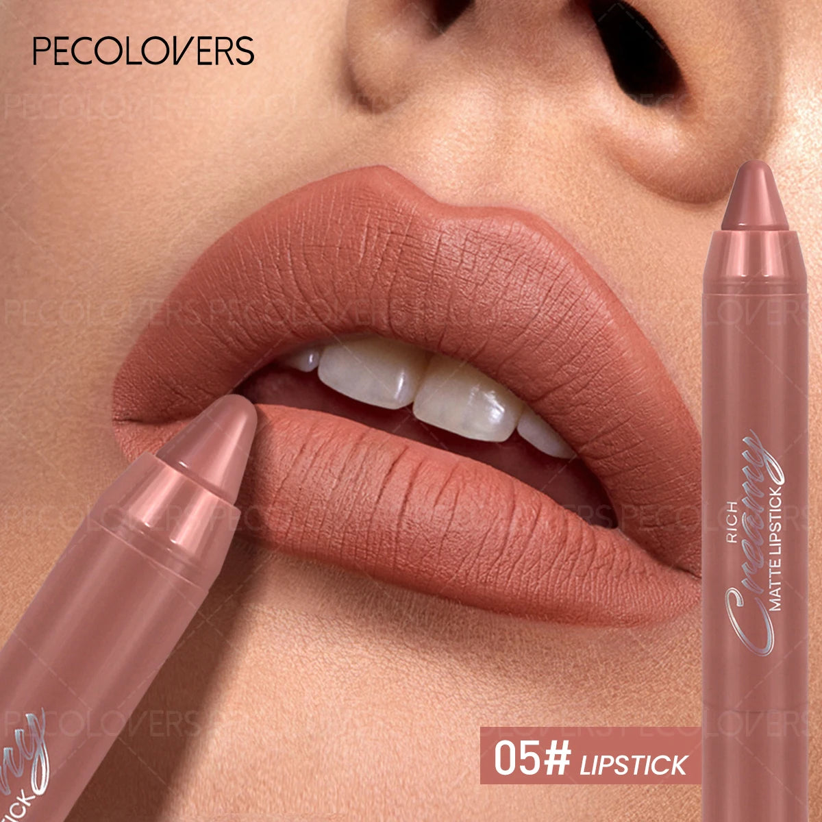 Nude Frosted Lipstick Soft Texture Moisturizing Formula Outline Lip Zpaxo 05