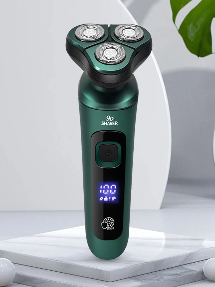 Men Rechargeable Shaver USB Charging Smart Razor Digital Display Face