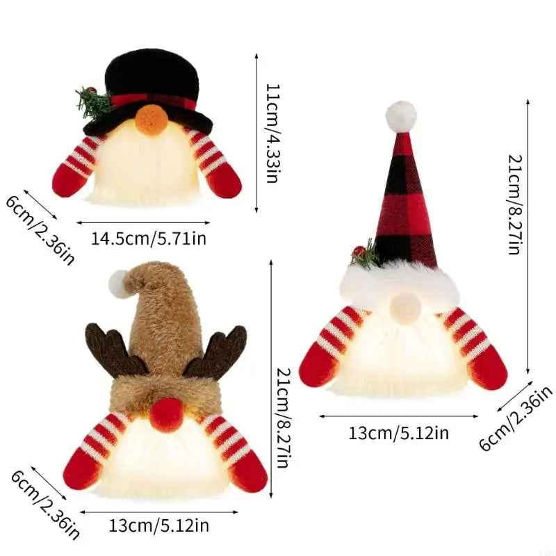 Illuminated Christmas Themed Plush Santa Snowman Deer Toy Easy