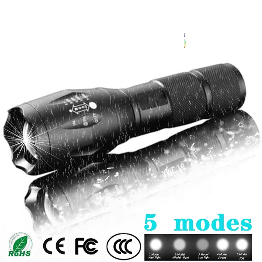 KDULIT T6 LED Flashlight 2000lm – 5 Modes Zoomable Waterproof