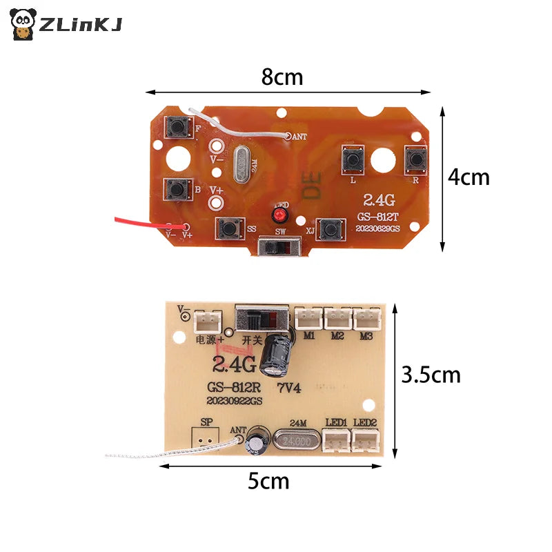 ▶1 Set For RC Car Remote Control Toys Parts 6CH 2.4G Remote Control High Quality 27MHz Circuit PCB Transmitter Receiver Board Zpaxo