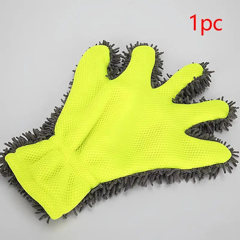 Microfiber Car Wash Gloves – Chenille Coral Velvet Cleaning Mitt