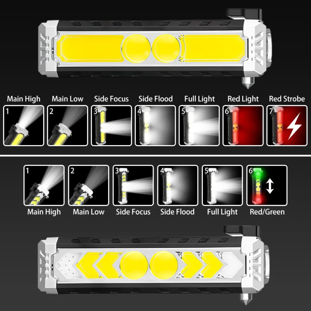 Rechargeable LED Work Light – Magnetic Hook COB Camping Torch