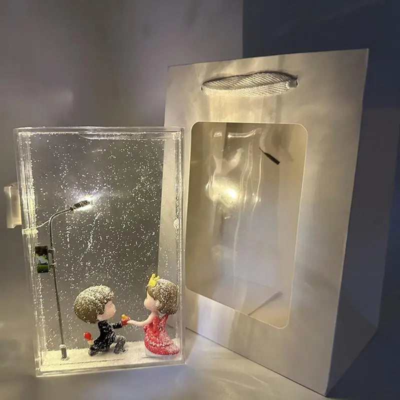 Snow Scenery Street Lamp Snowflake Lamp, DIY Snowy Night Flowing Night Light, DIY Material Pack Snow Scenery Xmas Decor Zpaxo