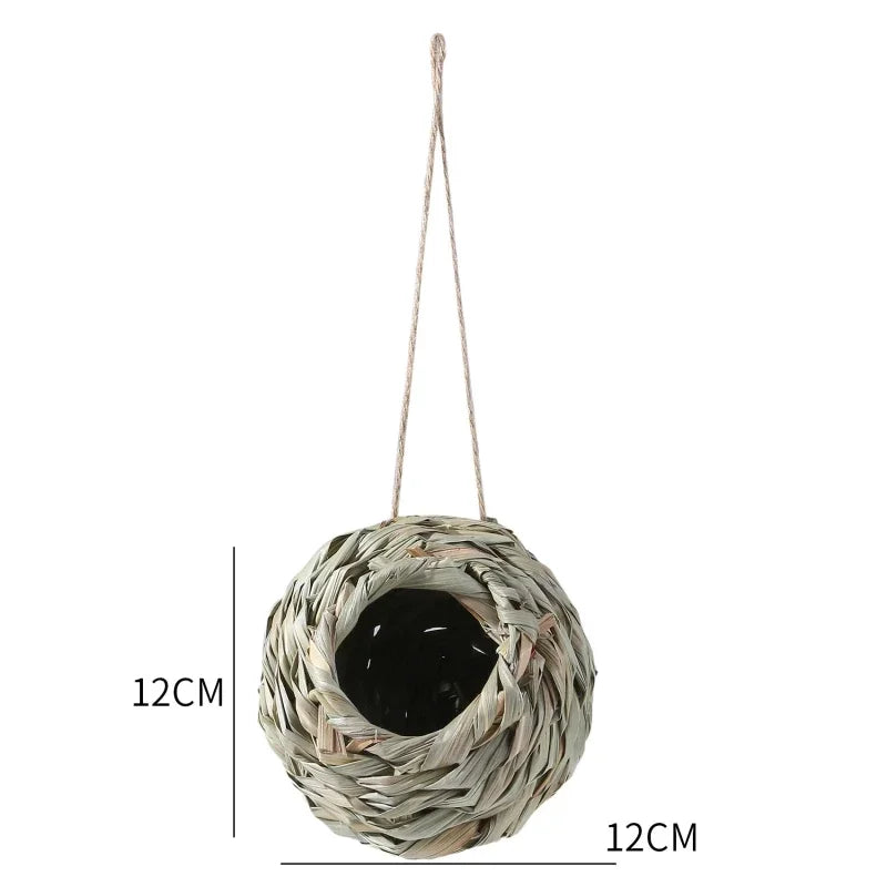 2024 Birds Nest Bird Cage Grass Egg House Outdoor Decorative Weaved