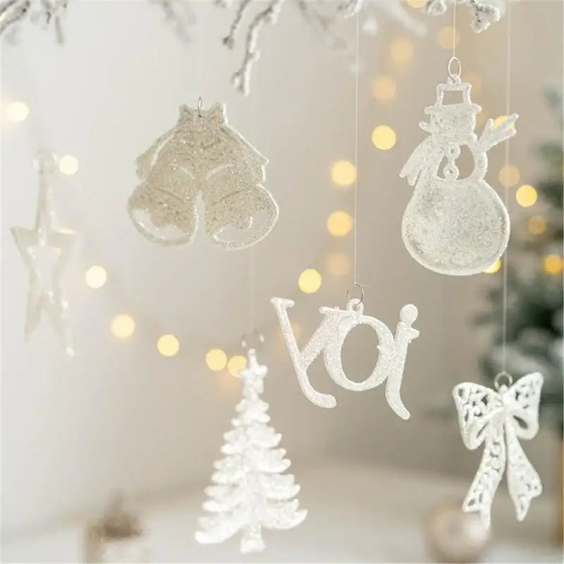 Christmas Hanging Ornament Snowflake Star Bowknot Snowman Decorations