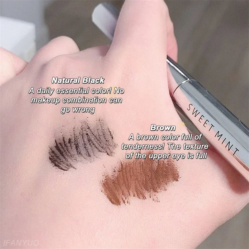 Silk Fiber Ultra-fine Mascara Lengthens Eyelashes Curling Mascara Long Lasting Waterproof Fast Dry Brown Black Eye Cosmetics Zpaxo