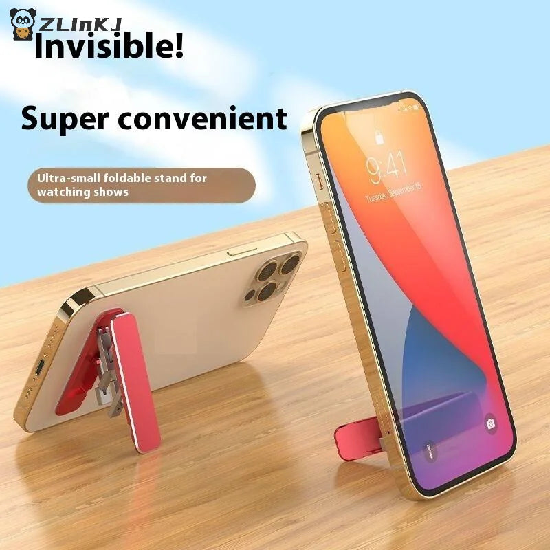▶1/3PCS Mini Invisible Foldable Mobile Phone Stand Aluminum Alloy Desktop Mount Material Holder Adjustable Angle For Cellphone Zpaxo
