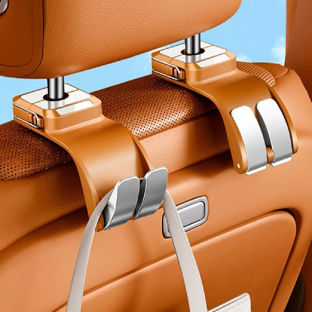 Double Hooks Car Back Seat Storage Hook Foldable Stretchable Auto Fastener Hooks Universal Strong Load-bearing Zpaxo