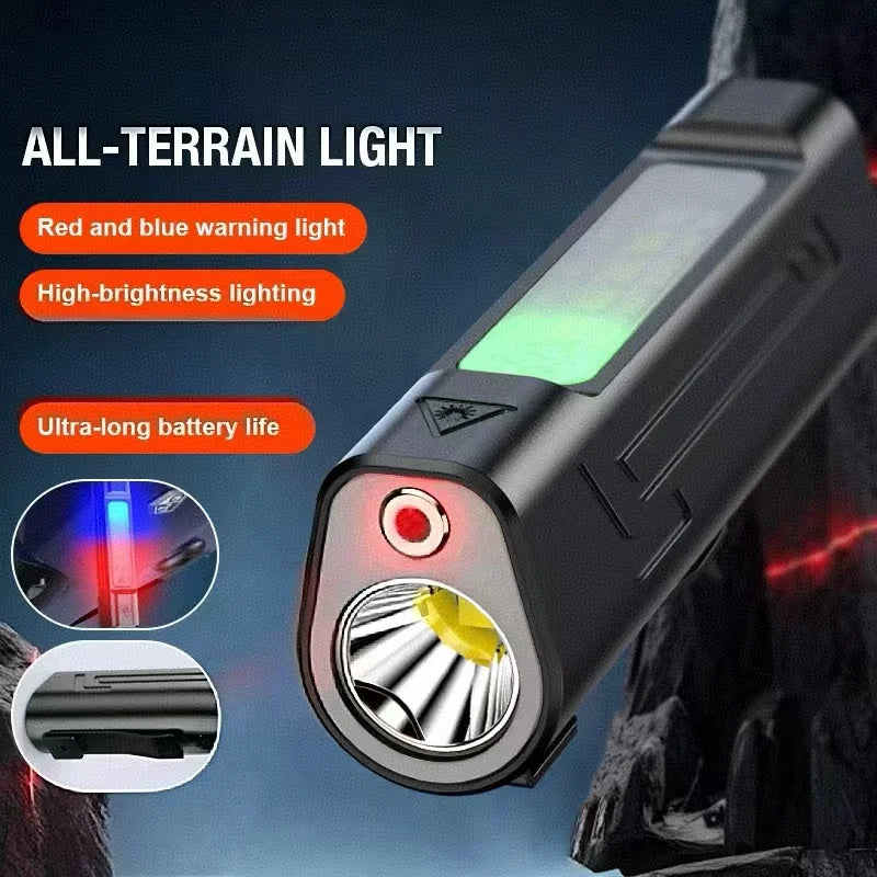 Power Portable Flashlight Multifunctional Work Light Clip Bright