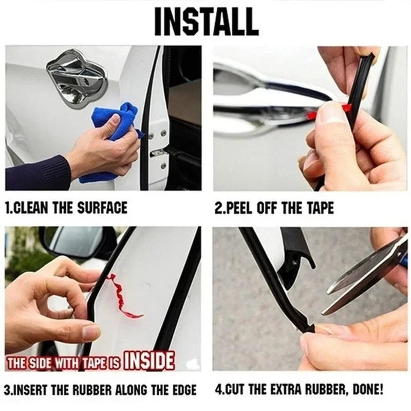 Car Door Edge Guard Strip – Anti-Scratch Rubber Protection