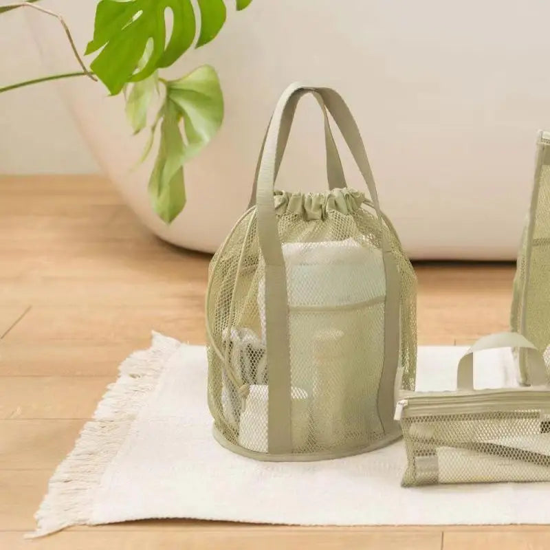 Large Mesh Drawstring Bag – Travel Toiletry & Gym Pouch