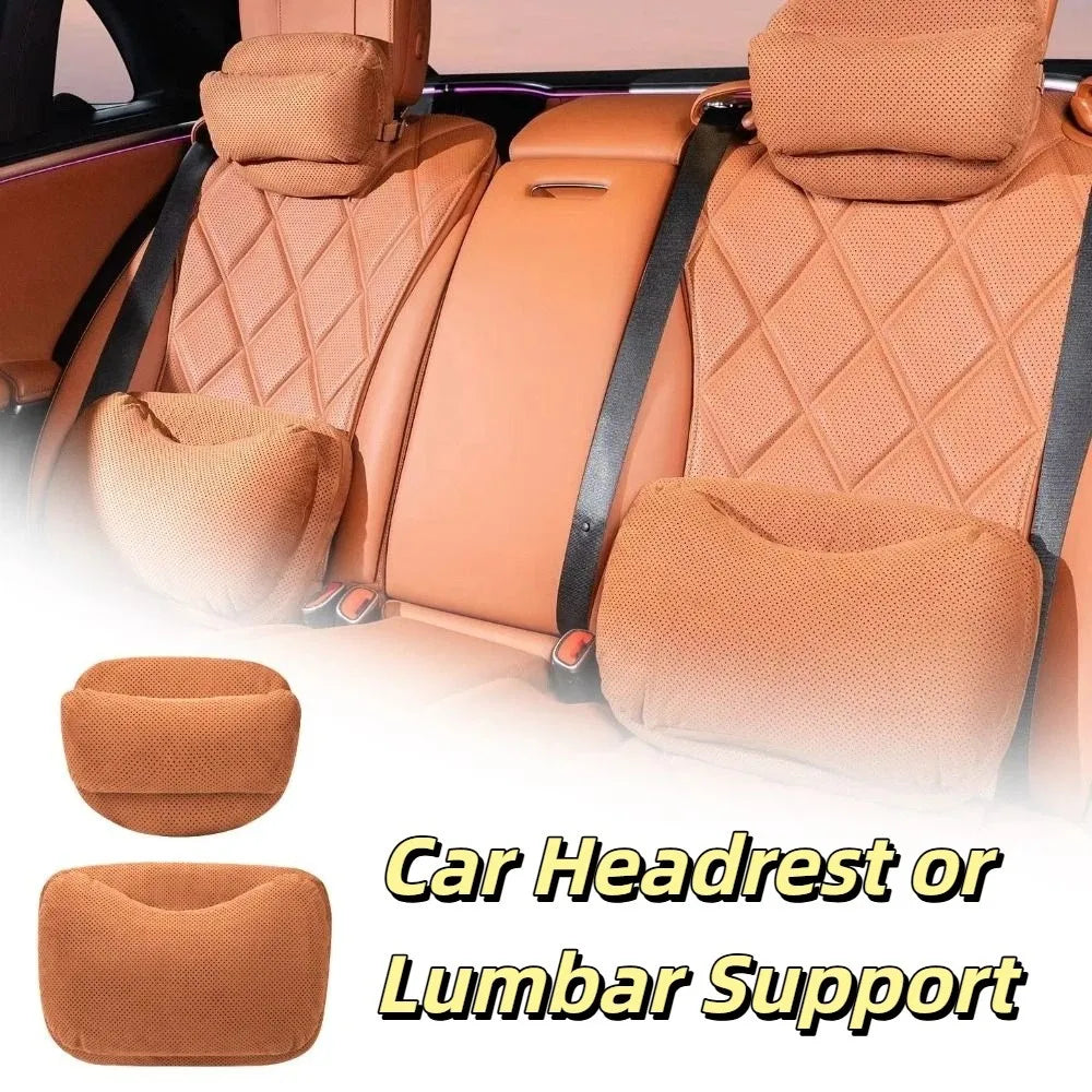 Suede Memory Cotton Car Neck Pillow Breathable Ergonomic Support Zpaxo