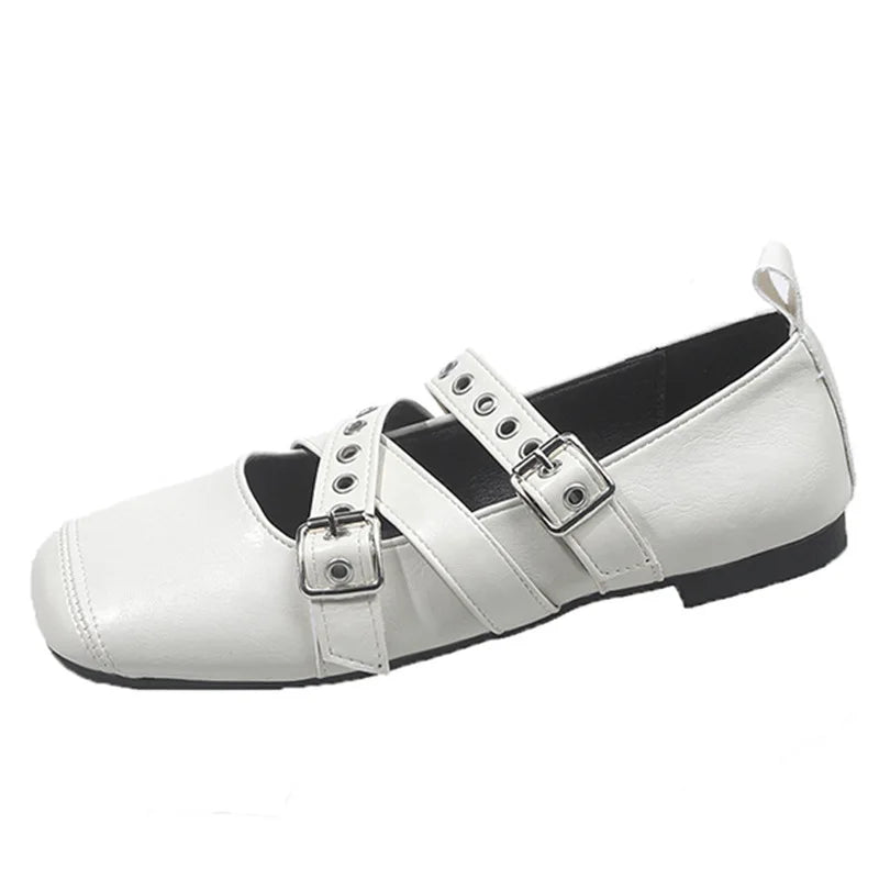 Designer Spring Women Mary Jane Shoes Fashion Square Toe Ladies Comfort Soft Sole Flats Women's Comfort Ballerinas Shoes Zpaxo