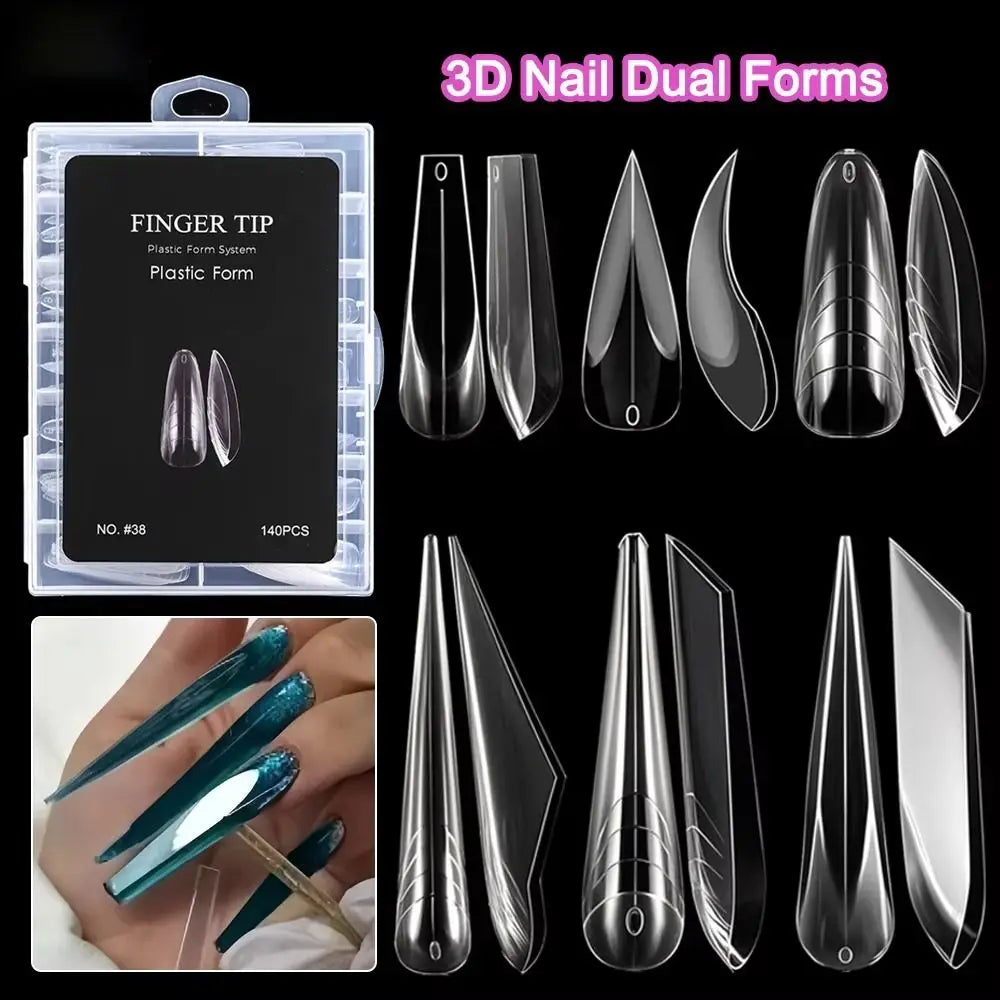 Poly Nail Gel Extension Molds Reusable Curved Stiletto Advanced Shape Zpaxo
