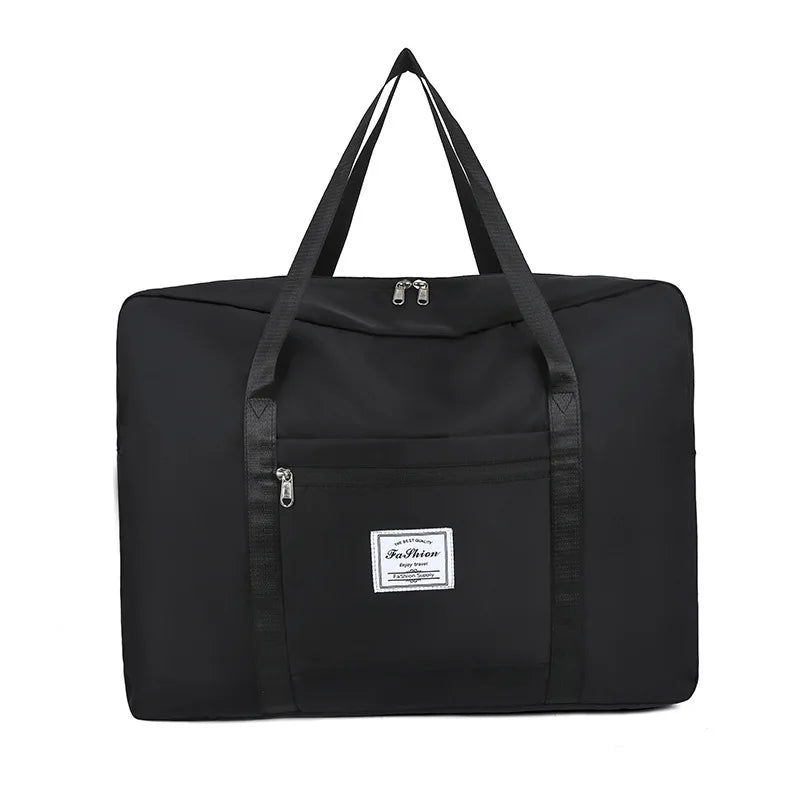 Large Capacity Folding Travel Bag Waterproof Duffle Luggage Tote Gym Zpaxo black