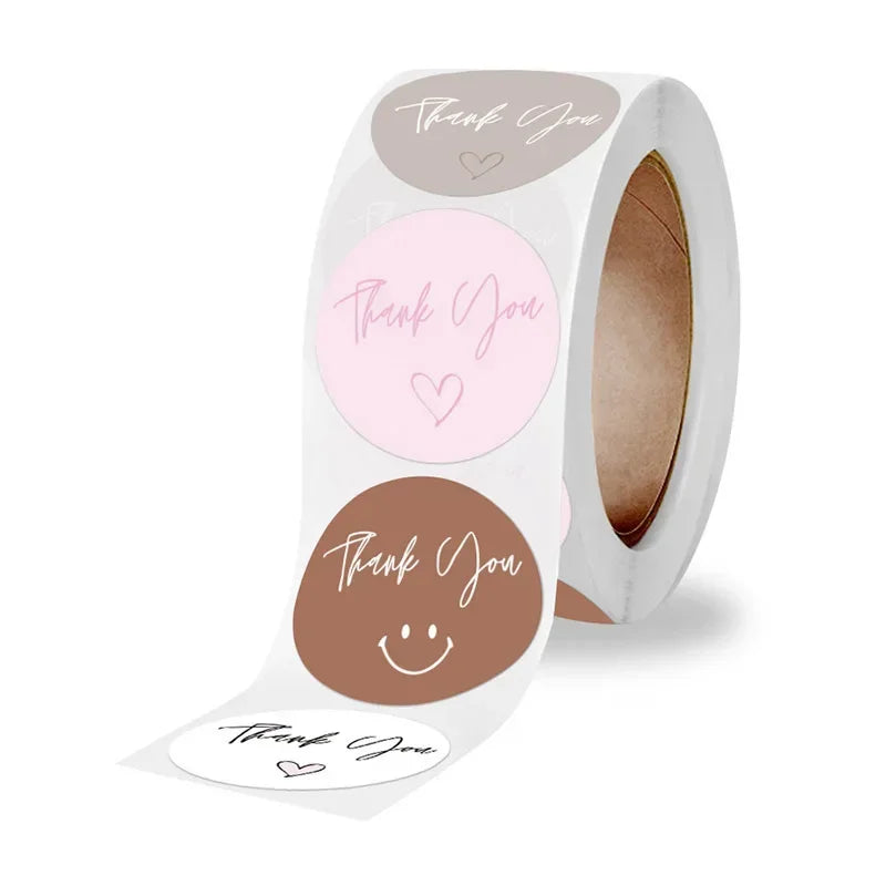 Roll Thank You Round Heart Stickers Dly Decoration Label Perfect