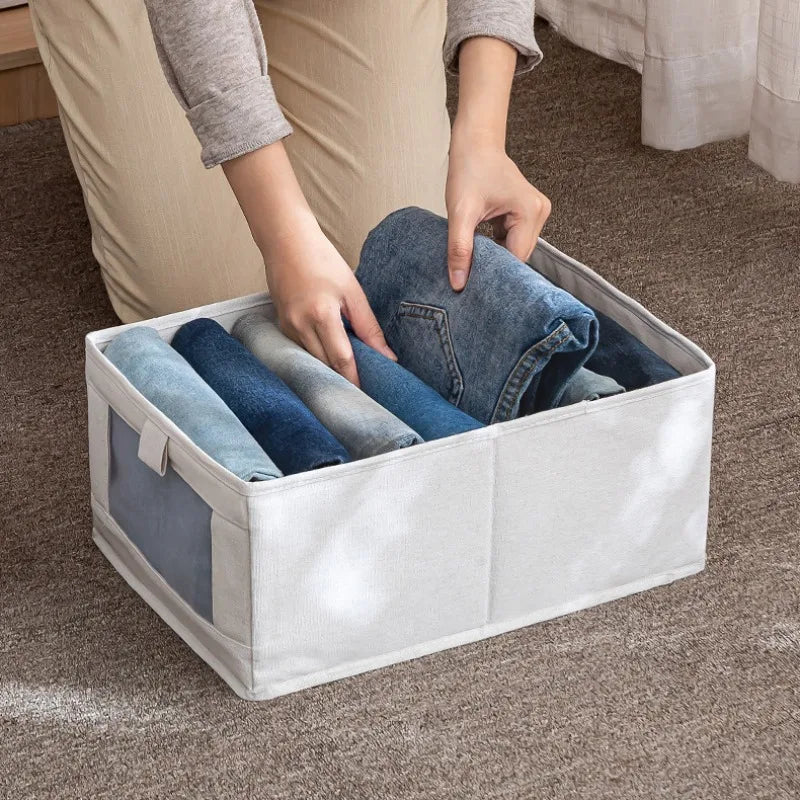Foldable Fabric Clothes Storage Box – Wardrobe & Drawer Organizer Fabric Storage Box Zpaxo