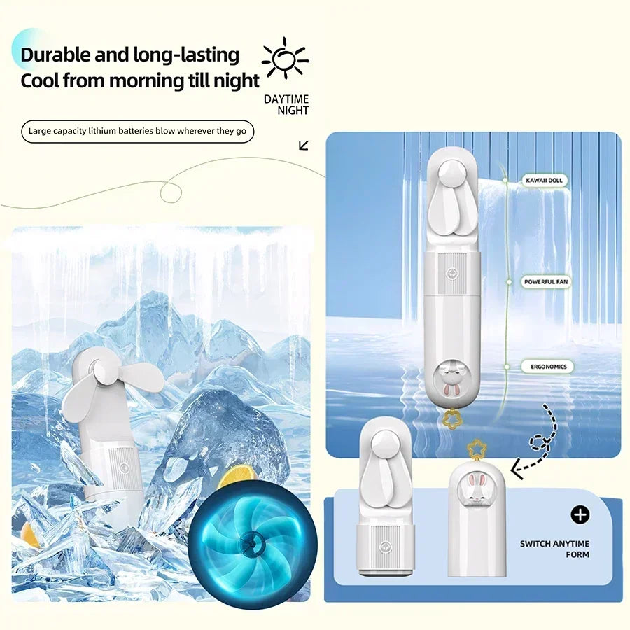 Mini Portable USB Rechargeable Handheld Fan – 2000mAh Battery Portable Handheld Fan Zpaxo