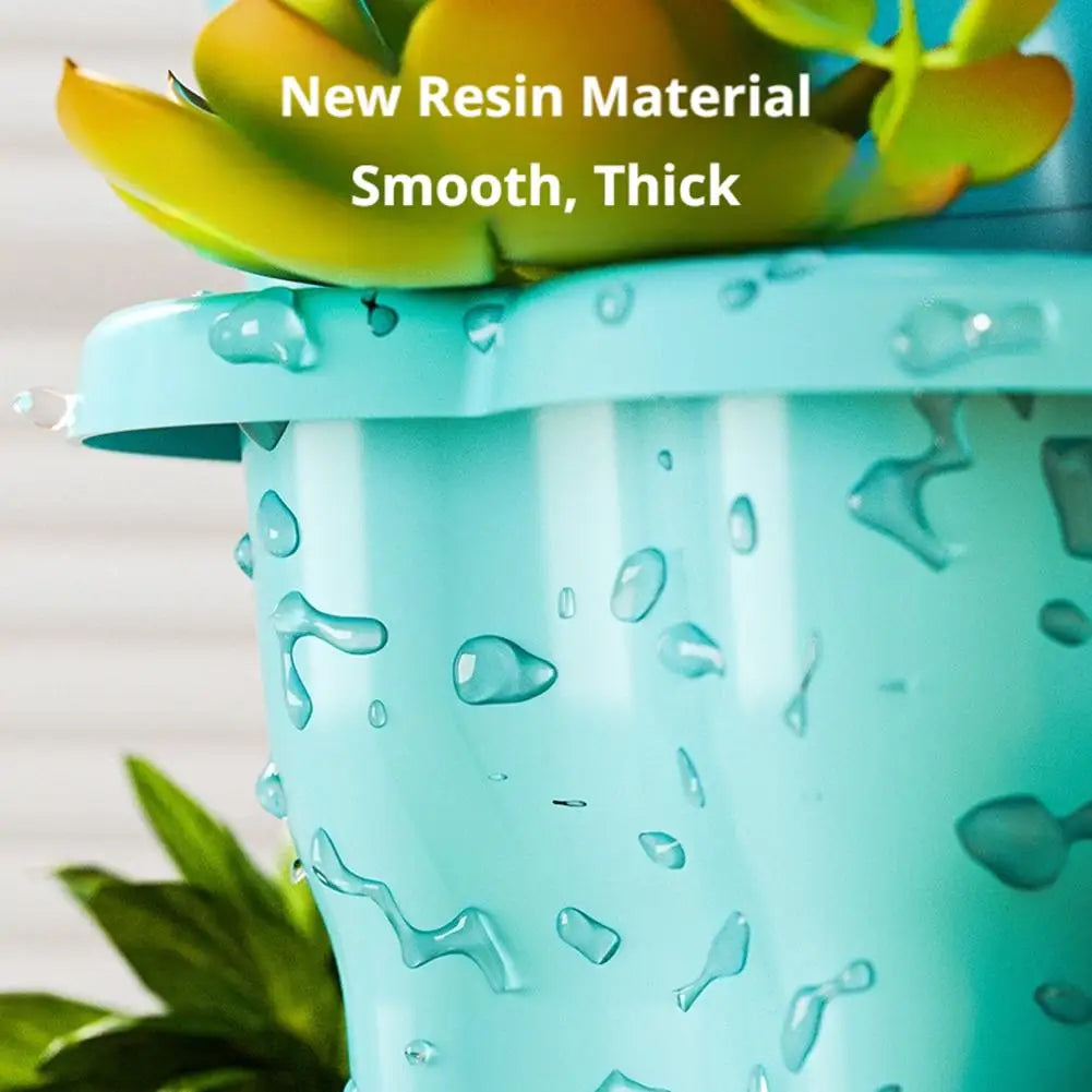 Multilayer Heart Shaped Petals Stereoscopic Planting Basin Indoor Vegetables and Plants Planting with Pulley Plastic Flower Pot Zpaxo